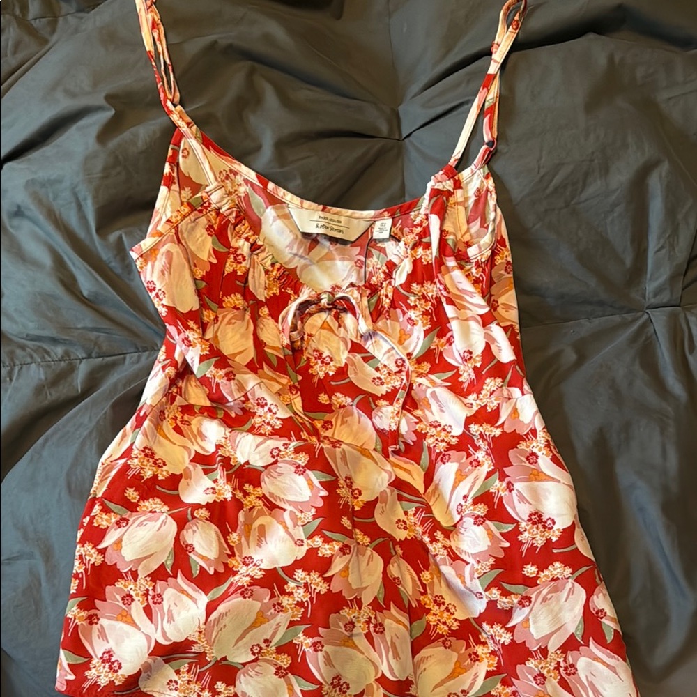 & Other Stories Red and White Spaghetti Strap Camisole
